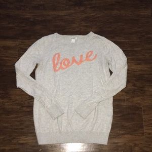 Old Navy “Love” Long Sleeve Sweater Shirt